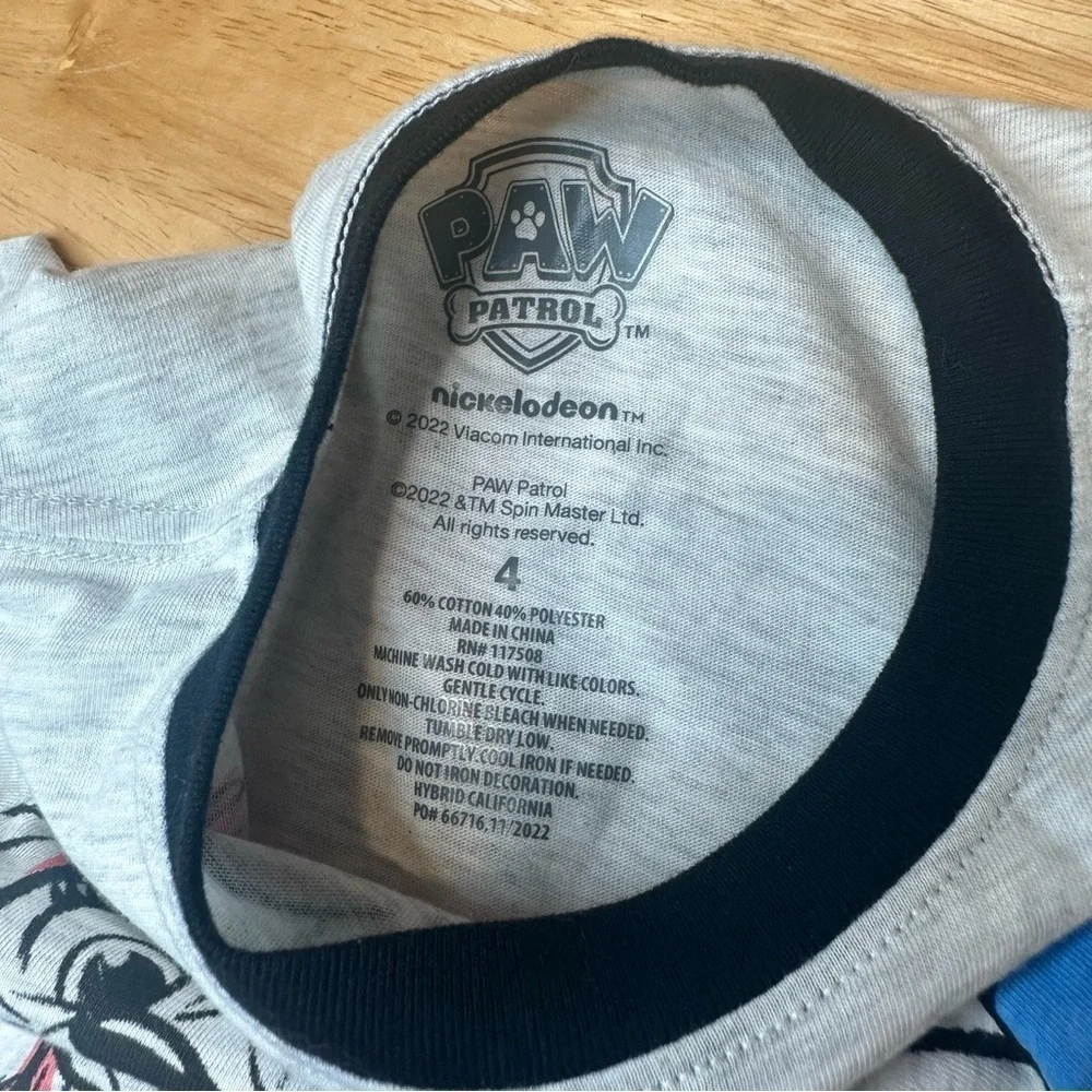 Paw Patrol Nickelodeon Kids Size 4 NWT Graphic Gray Character Tee Girls Boys